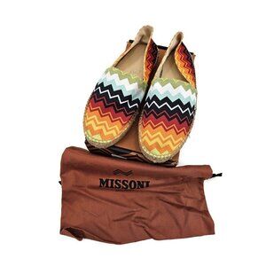New Missoni Spa Espadrilles Mens 44 US 11 Orange Chevron Slip On Shoes Rope Sole